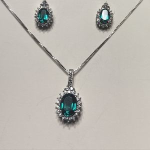 Emerald Silver Birthstone Set